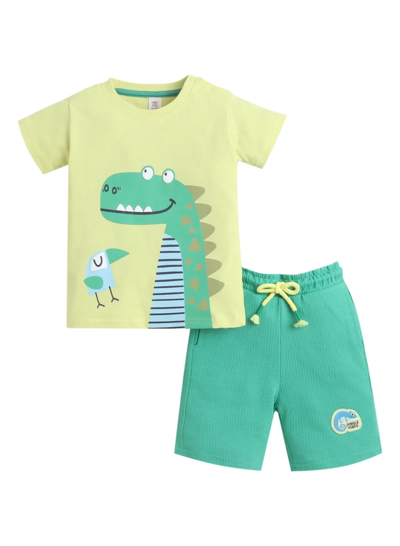 فكتور اند جين Infant Boys’ 2-Piece Set – Crocodile Graphic T-Shirt & Drawstring Shorts